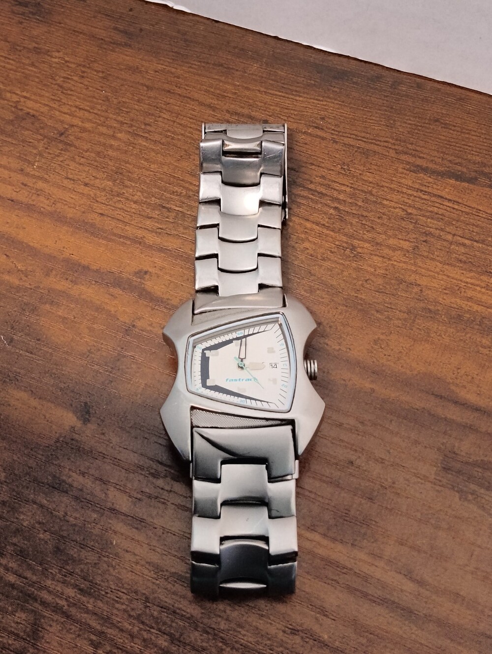 FastTrack Uniquely Shaped Stainless Steel Men's Watch - New Battery